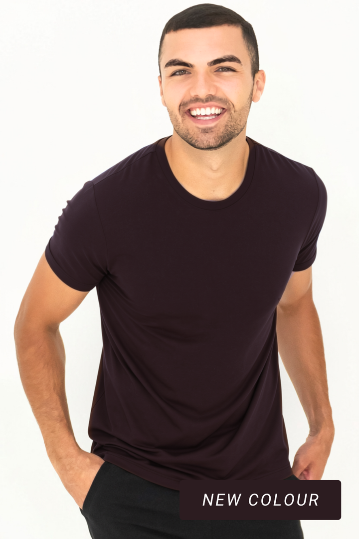 Lawrence Crew Neck Bamboo Tee - Dark Chocolate