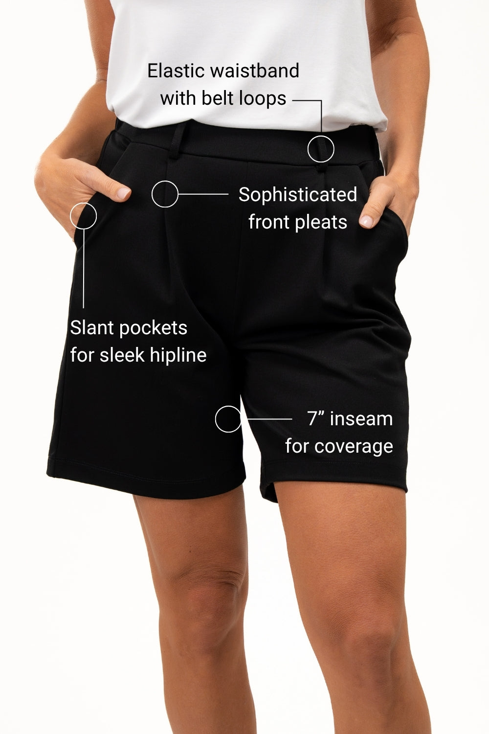 Matilda Bamboo Tailored Shorts - Black