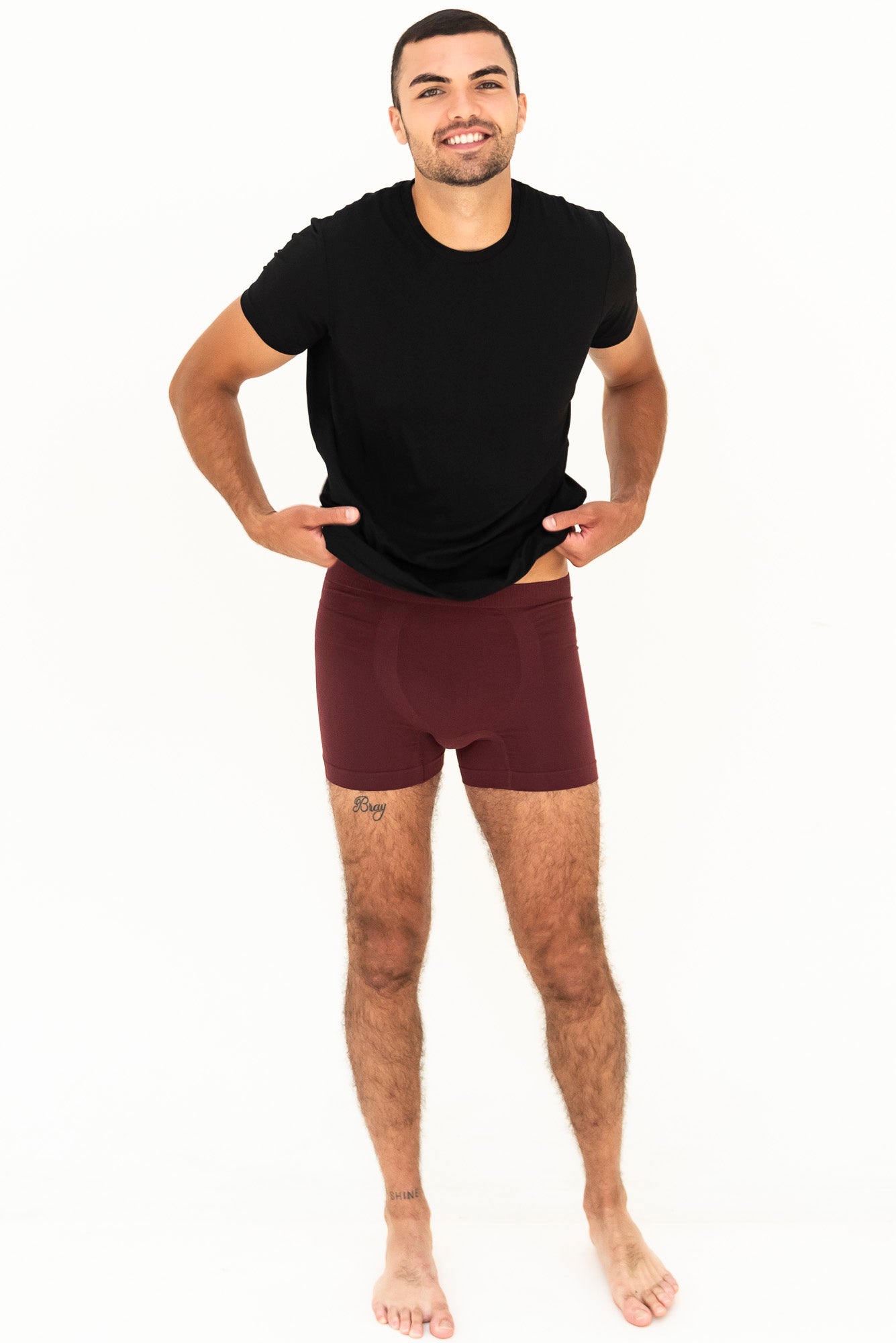 Men's Bamboo Boxer Brief - Maroon