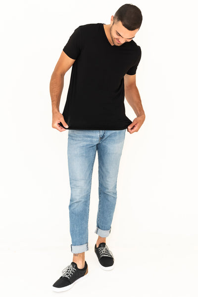 Huron V-Neck Bamboo Tee - Black