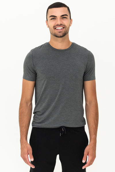 Lawrence Crew Neck Bamboo Tee – Heather Charcoal