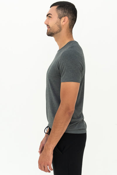Lawrence Crew Neck Bamboo Tee – Heather Charcoal
