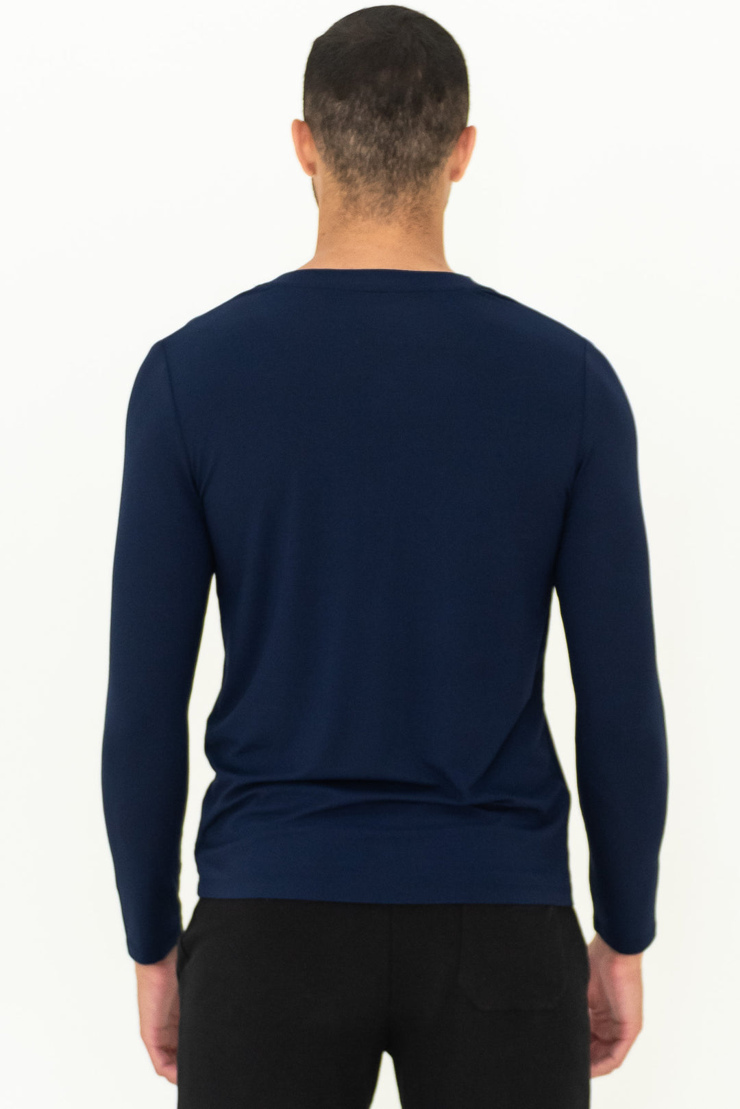 Julian Henley Bamboo Long Sleeve Top - Ink