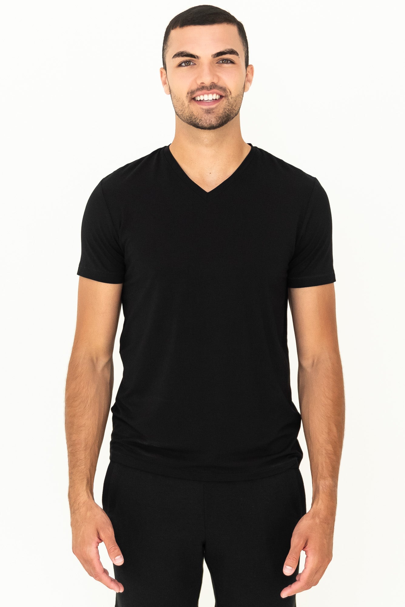 Huron V-Neck Bamboo Tee - Black
