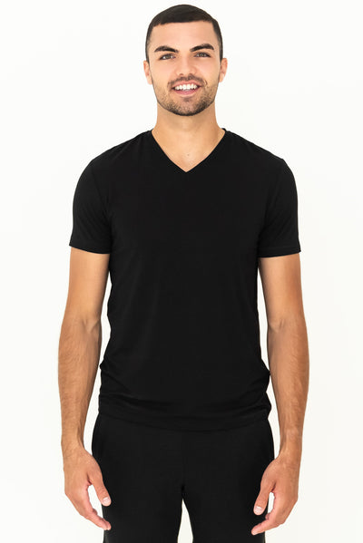 Huron V-Neck Bamboo Tee - Black