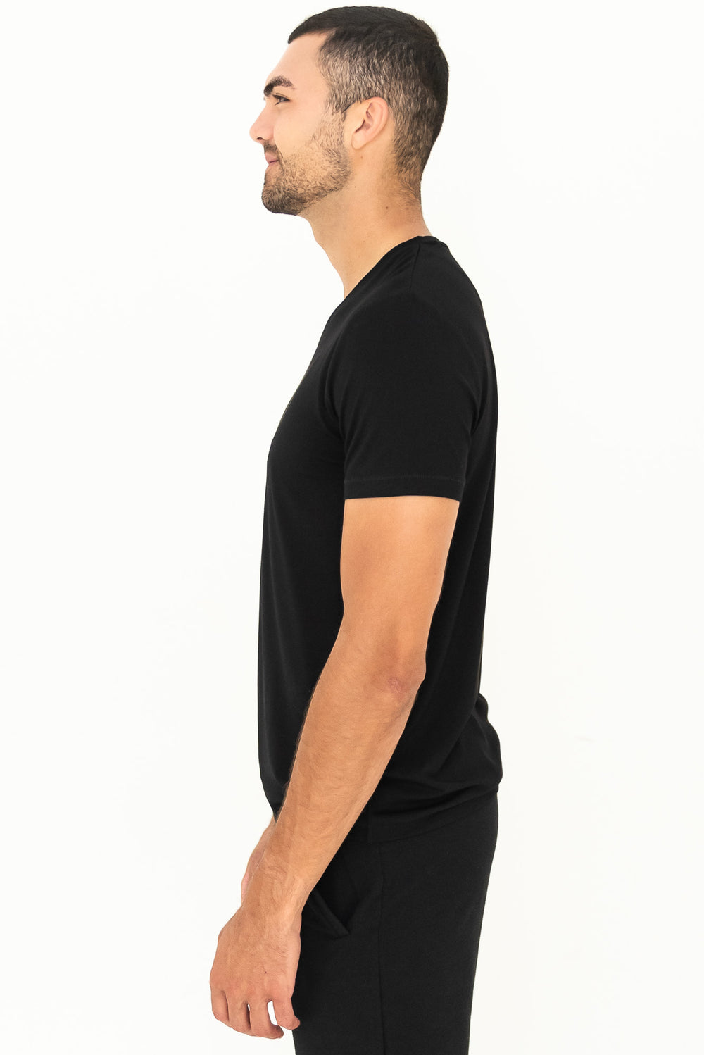 Lawrence Crew Neck Bamboo Tee - Black - Terrera