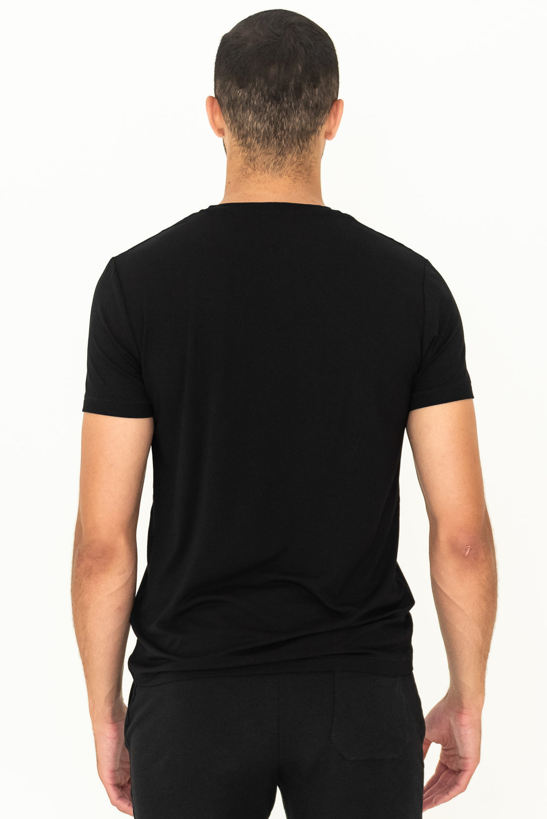 Lawrence Crew Neck Bamboo Tee - Black - Terrera