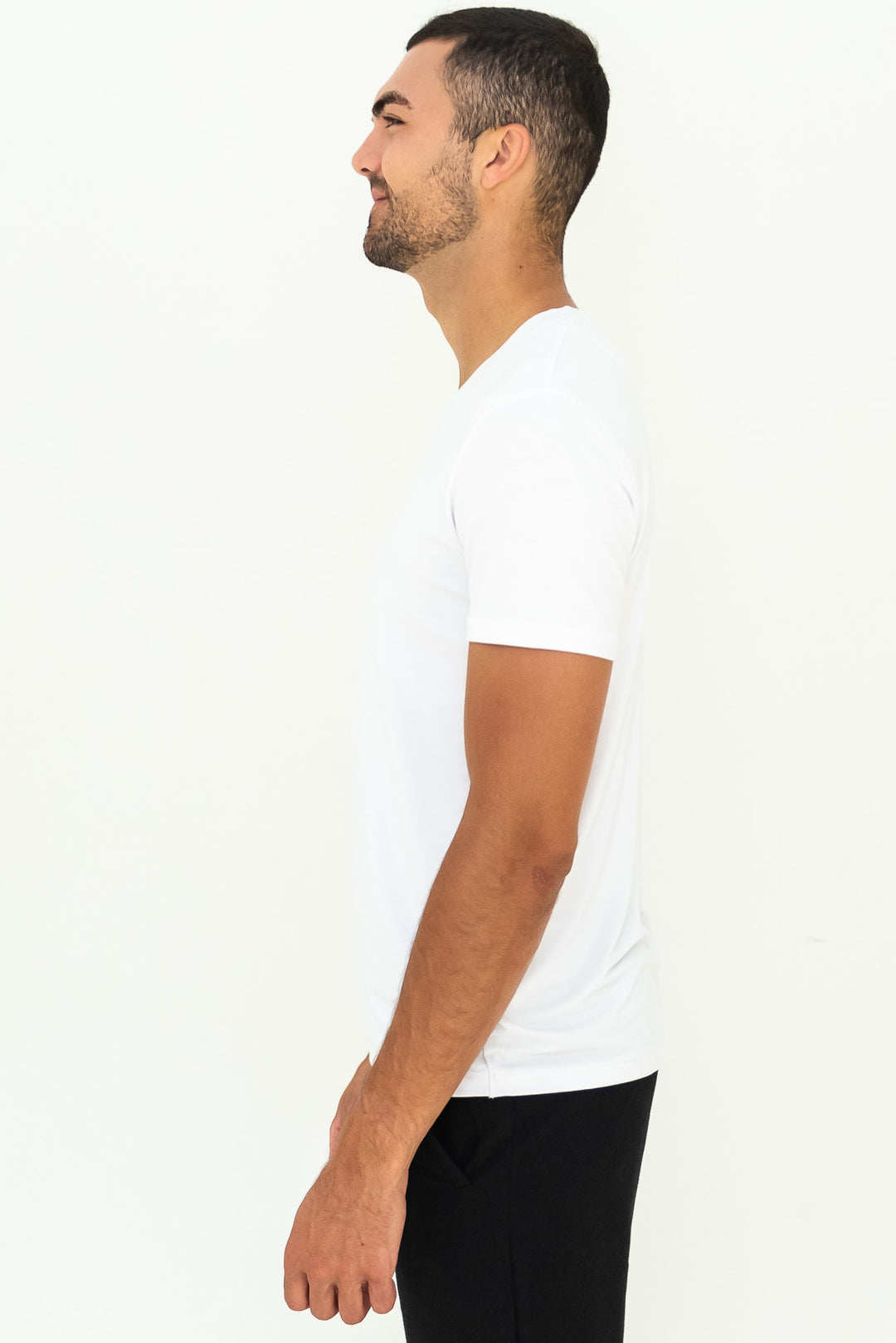 Huron V-Neck Bamboo Tee - White - Terrera