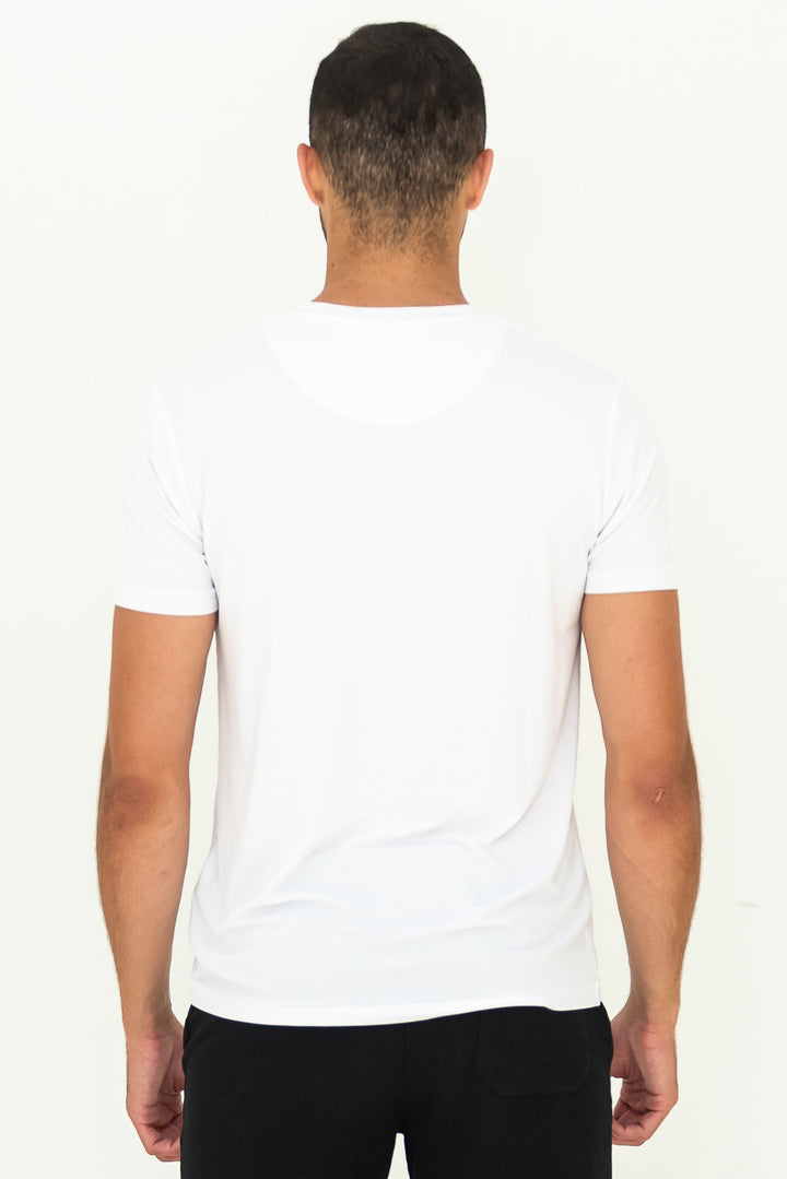 Huron V-Neck Bamboo Tee - White - Terrera