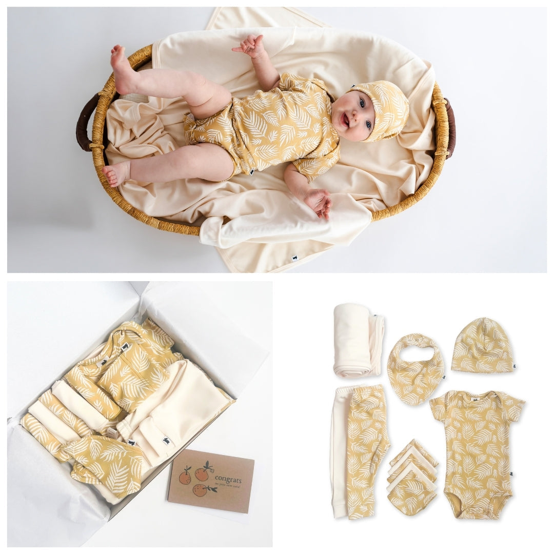 Bamboo Baby Capsule Gift Box | Palm Fronds &amp; Cream