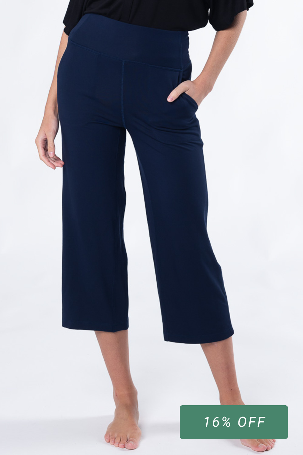 Dion Cropped Bamboo Pant - Ink