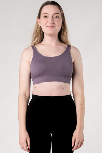 Ribbed Contour Bamboo Bralette - Dusty Purple