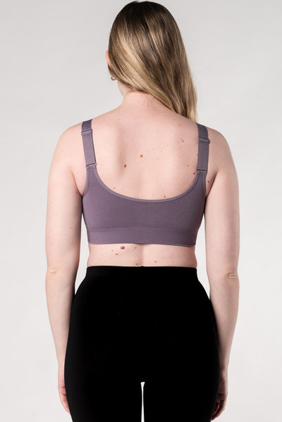 Ribbed Contour Bamboo Bralette - Dusty Purple