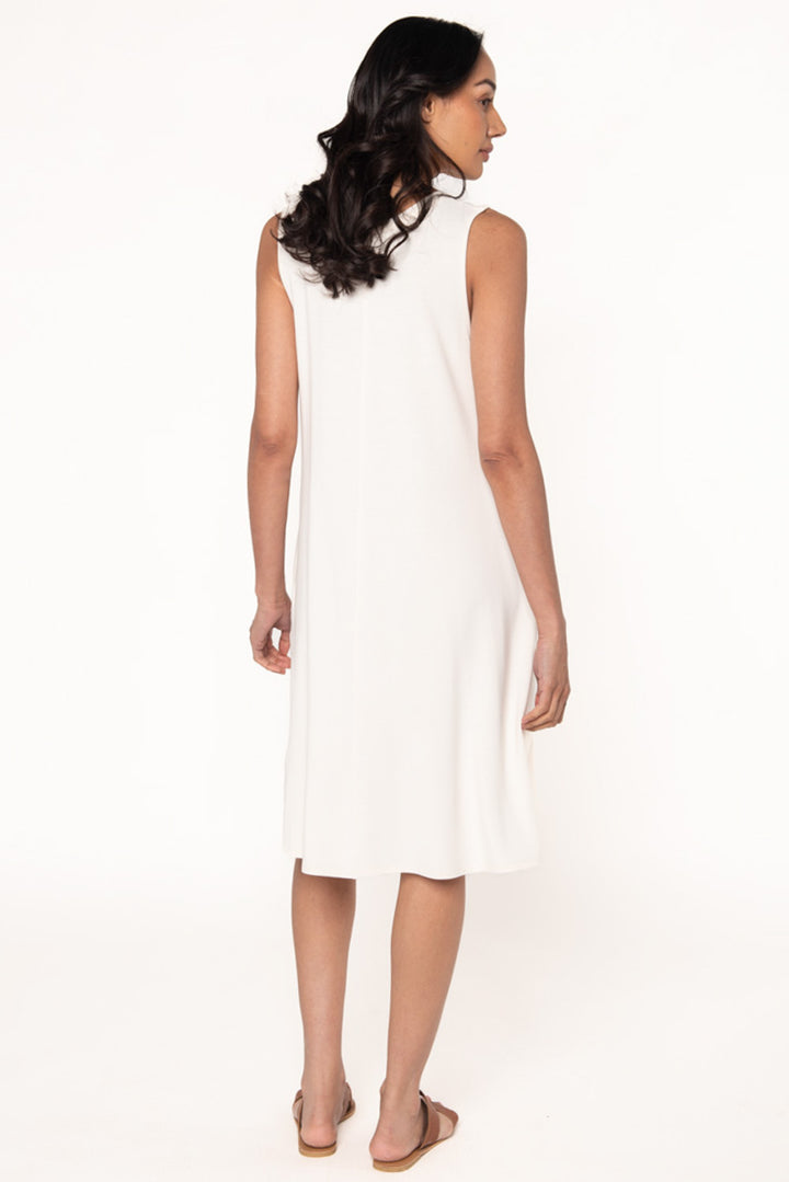 Bamboo A-Line Dress in Cream back view