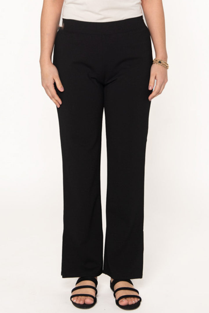 Bamboo straight leg pants for women in black.