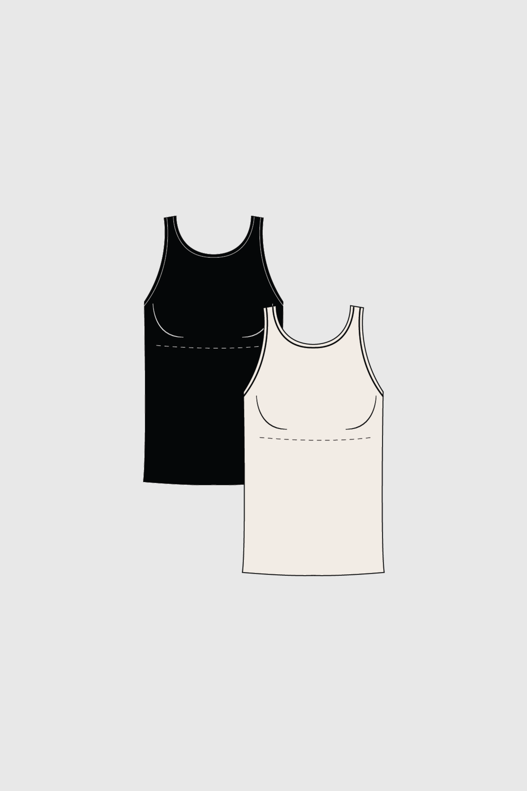 Effortless Bra Tank Bundle (Black and Cream)