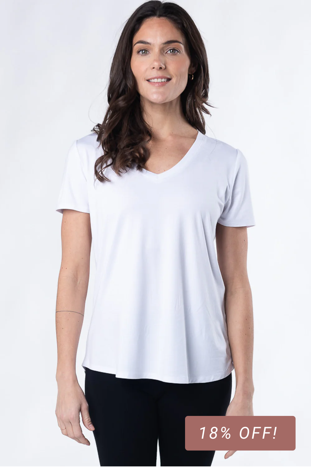 Rylie V-Neck Bamboo Tee - White