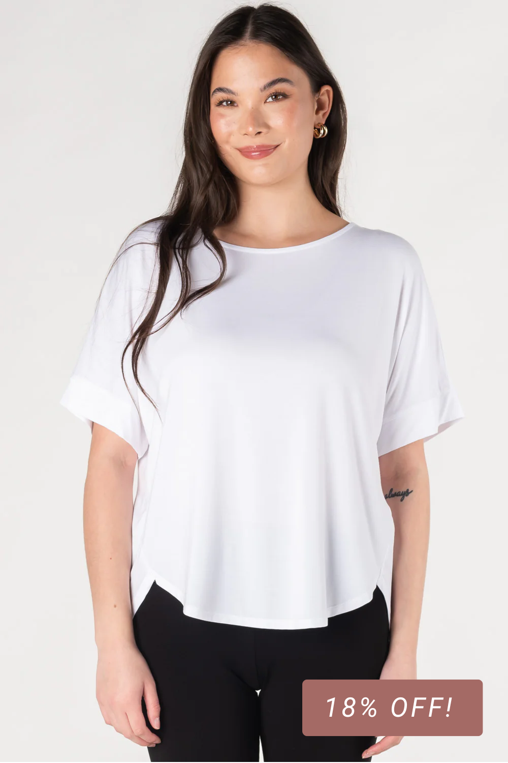 Laura Relaxed-Fit Bamboo Blouse - White