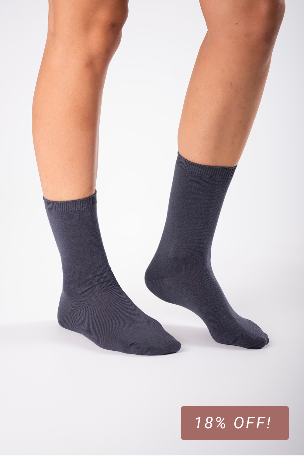 Ladies' 2-Pack Crew Length Bamboo Socks - Grey