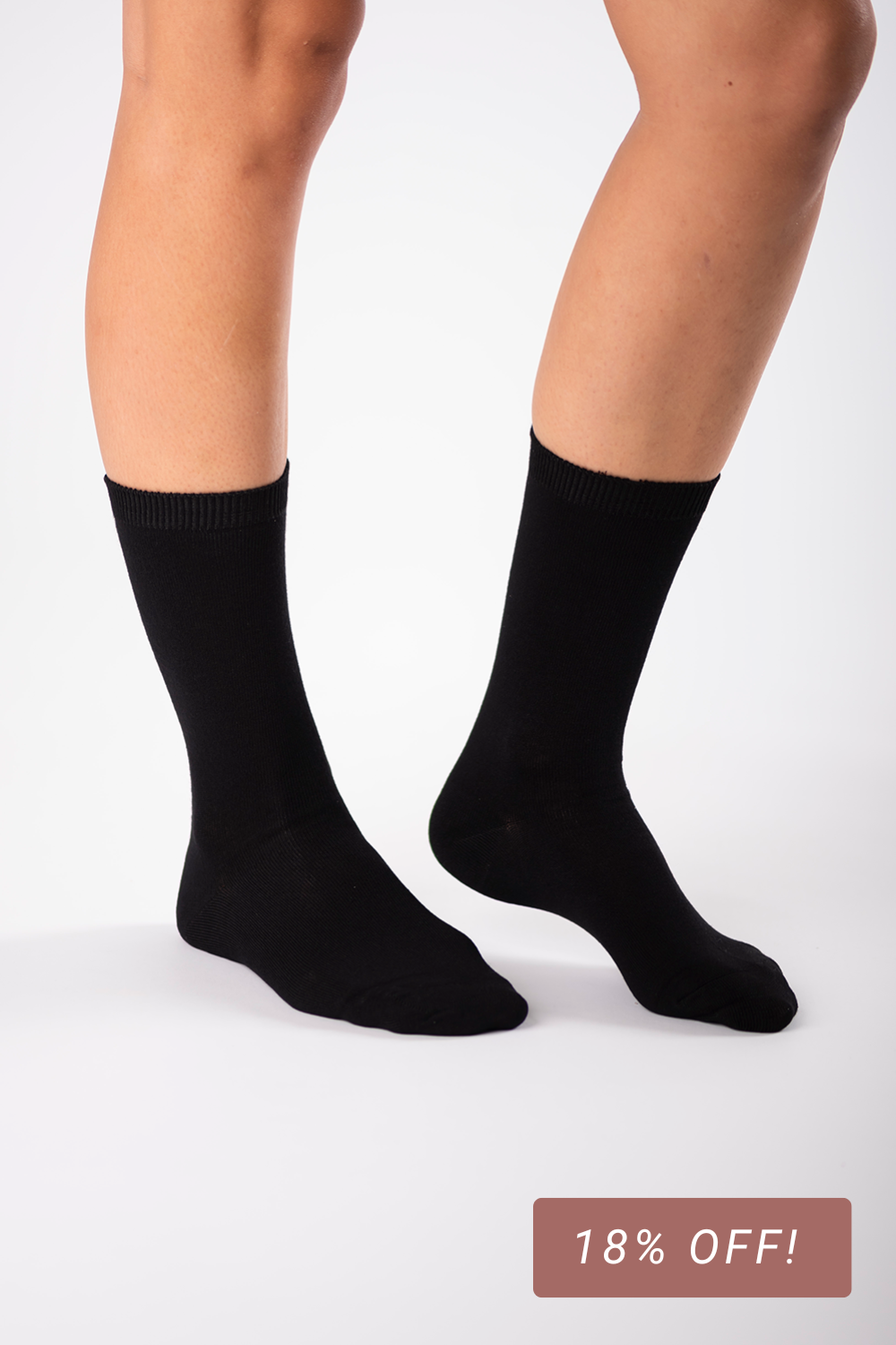 Ladies' 2-Pack Crew Length Bamboo Socks - Black