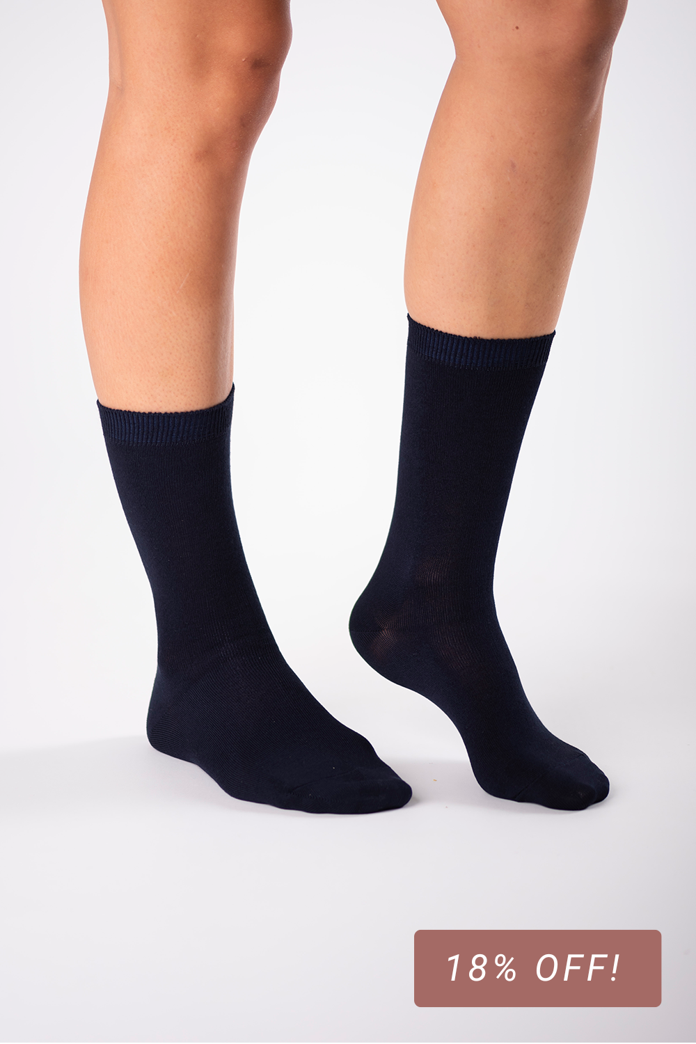 Ladies' 2-Pack Crew Length Bamboo Socks - Navy