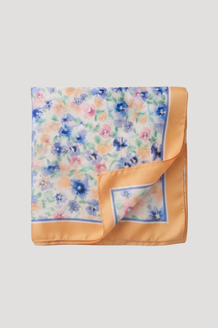 Patterned Square Scarves - Pastel Garden