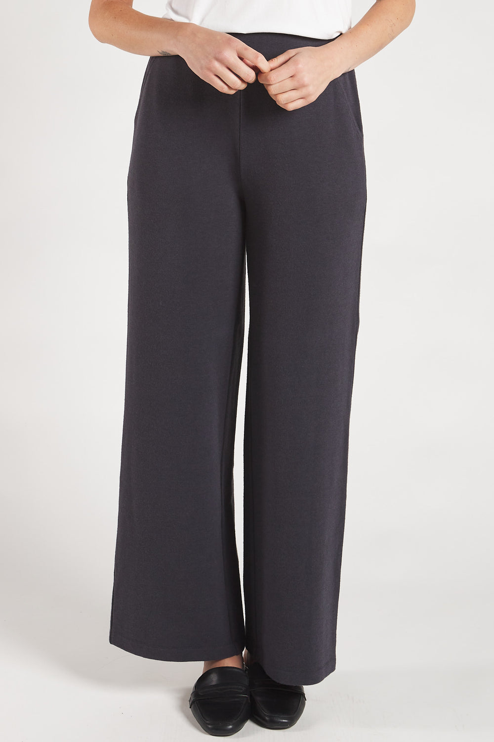 terrera womens slate grey bamboo wide leg pant canada