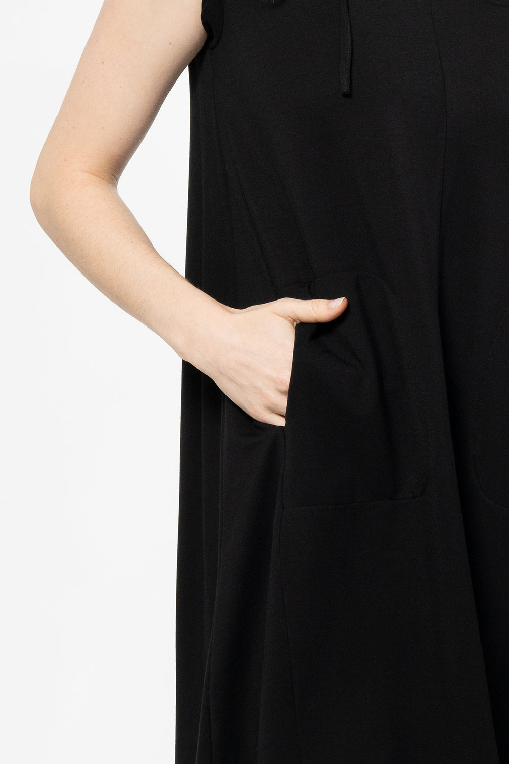 Daphne Bamboo Hoodie Dress - Black - Terrera