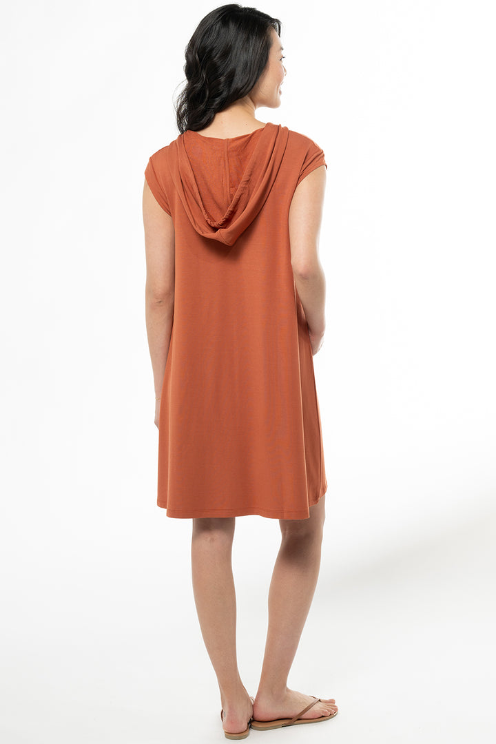 Daphne Bamboo Hoodie Dress - Brick - Terrera