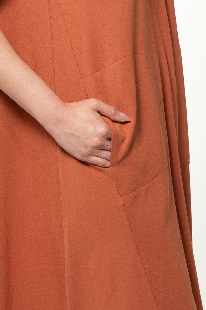 Daphne Bamboo Hoodie Dress - Brick - Terrera