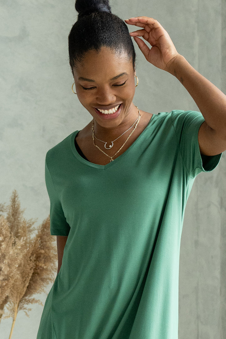 terrera womens forest green bamboo dress canada