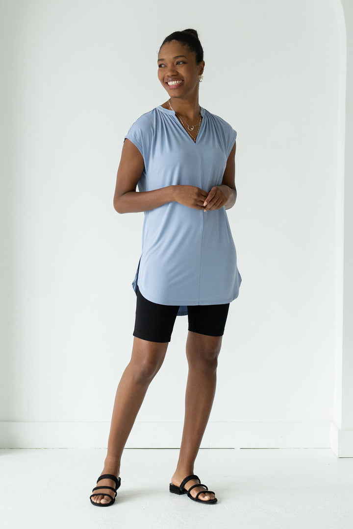 terrera womens light blue bamboo tunic tops canada