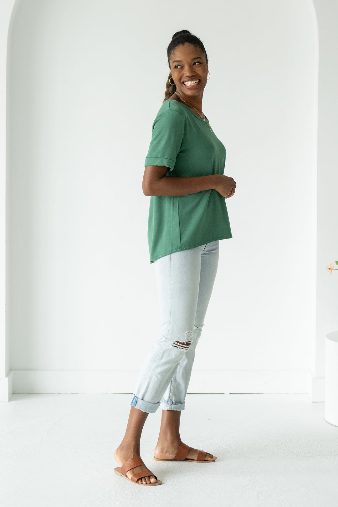 terrera womens forest green bamboo tops canada