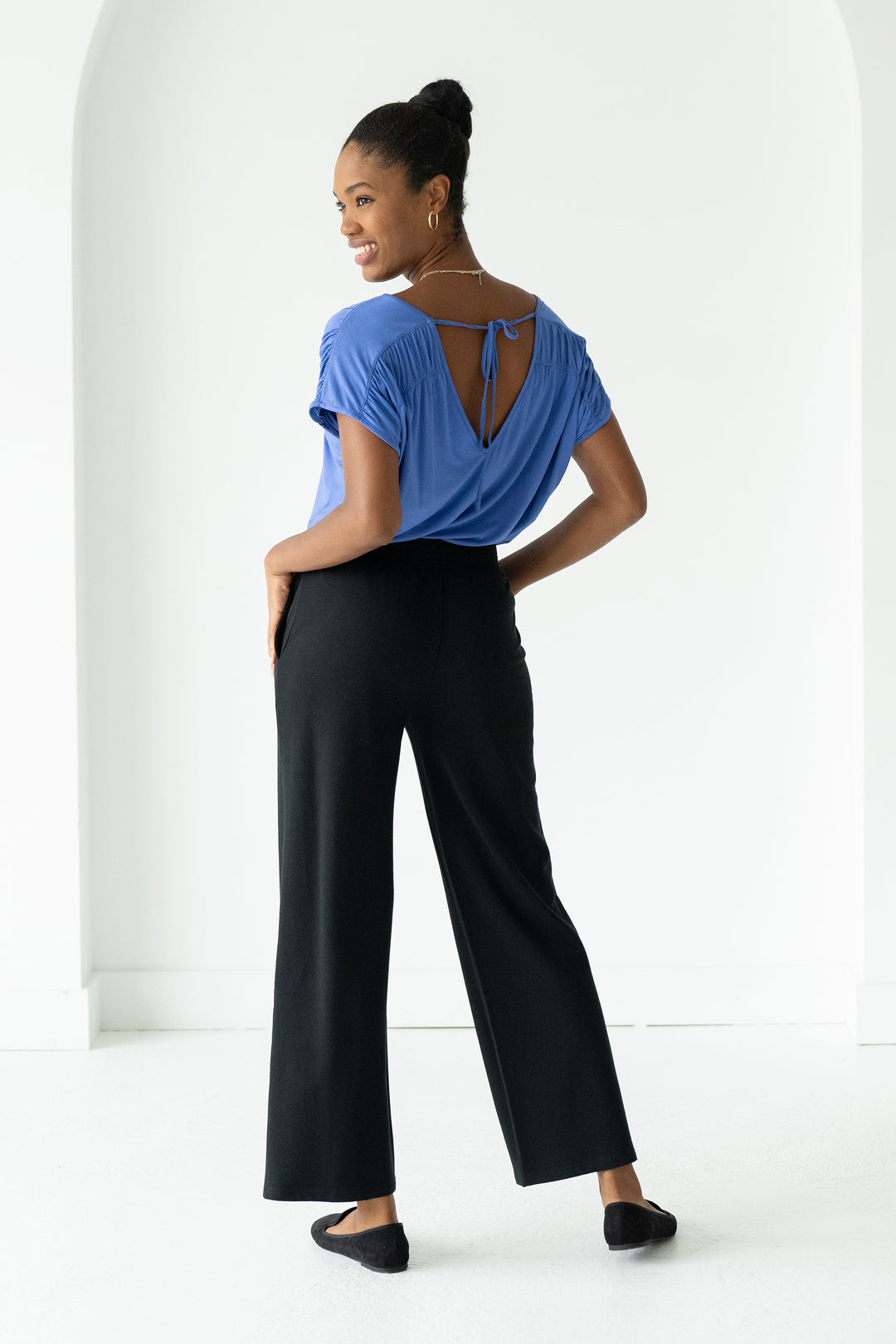 terrera womens black bamboo straight leg pant canada