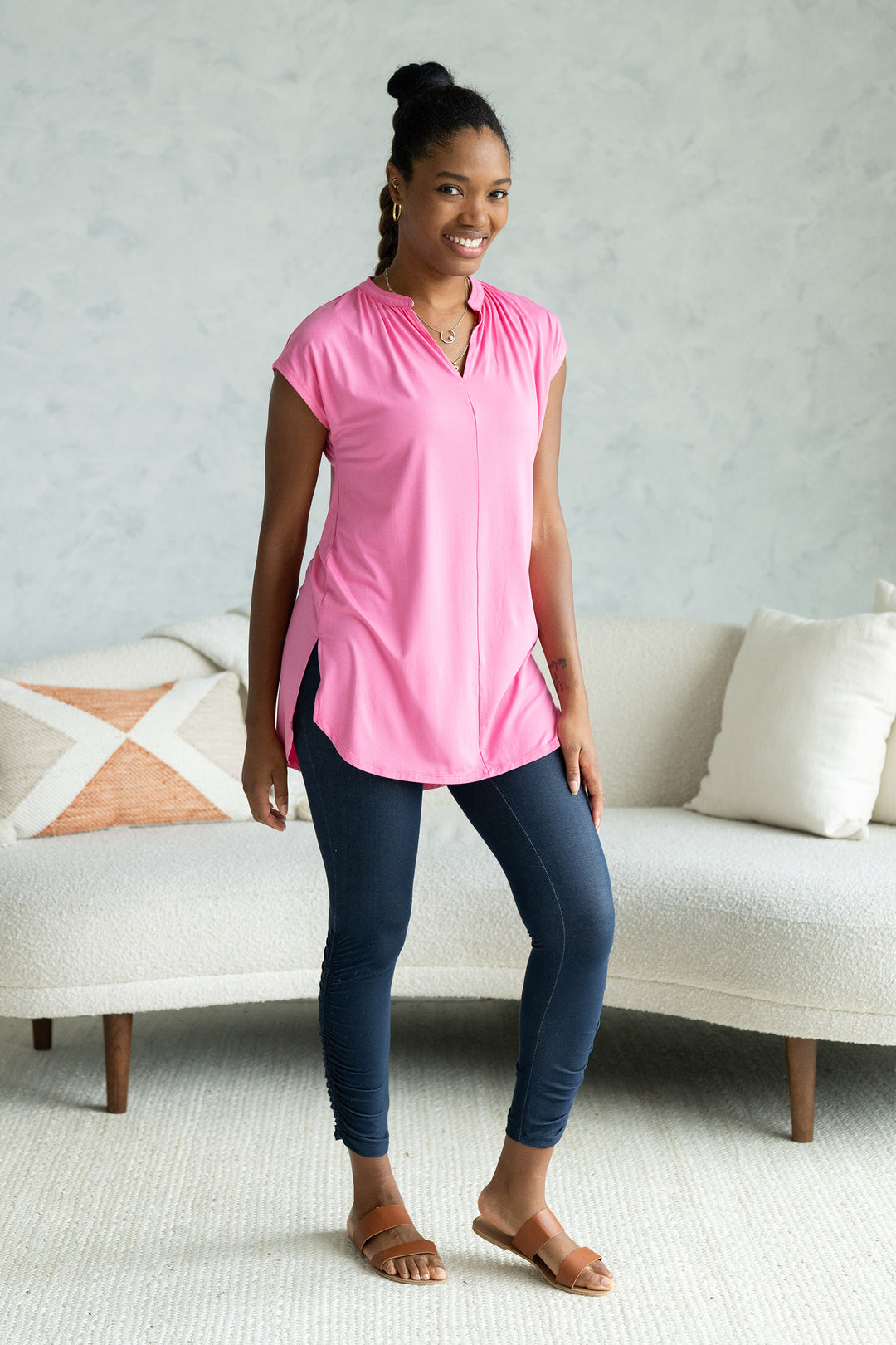 terrera womens pink bamboo tunic tops canada