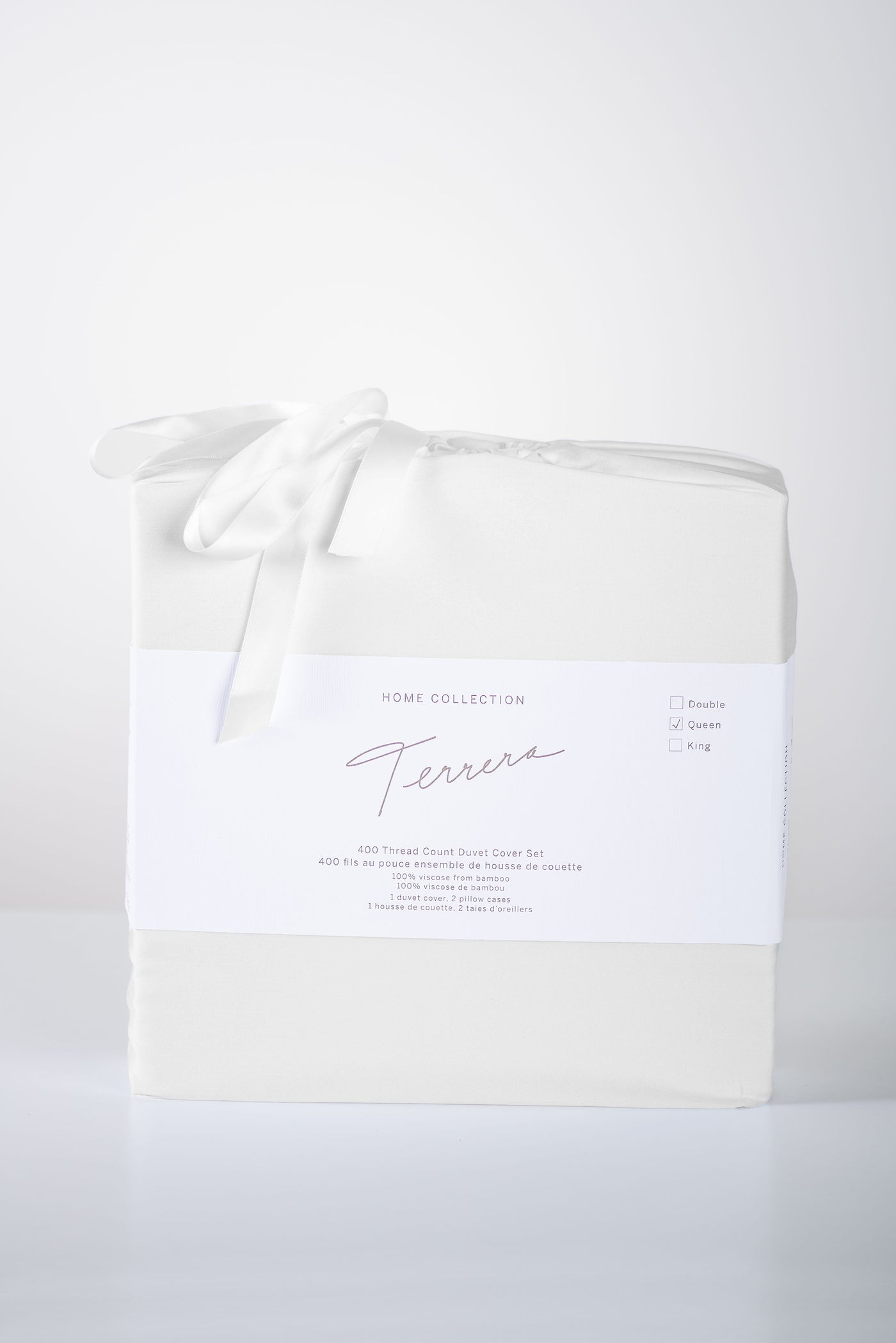 3-Piece Solid Bamboo Duvet Cover Set - Pearl