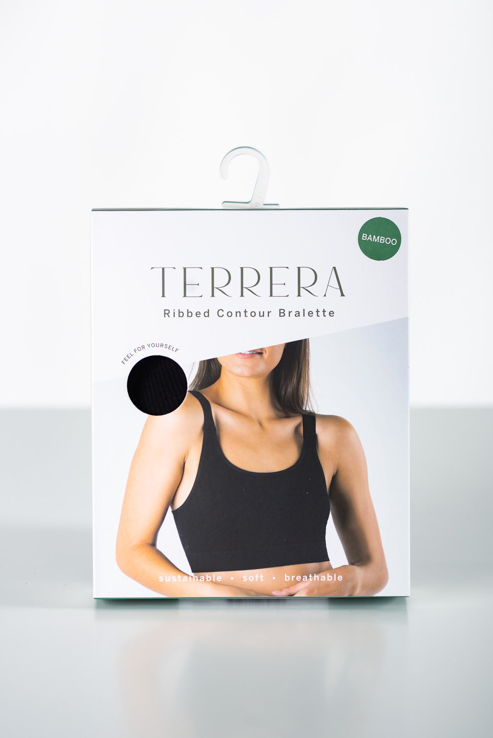 Ribbed Contour Bamboo Bralette - Black - Terrera