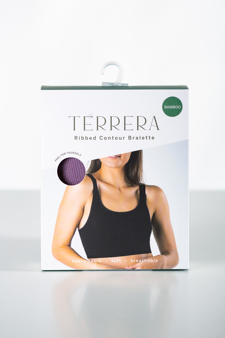 Ribbed Contour Bamboo Bralette - Dusty Purple - Terrera