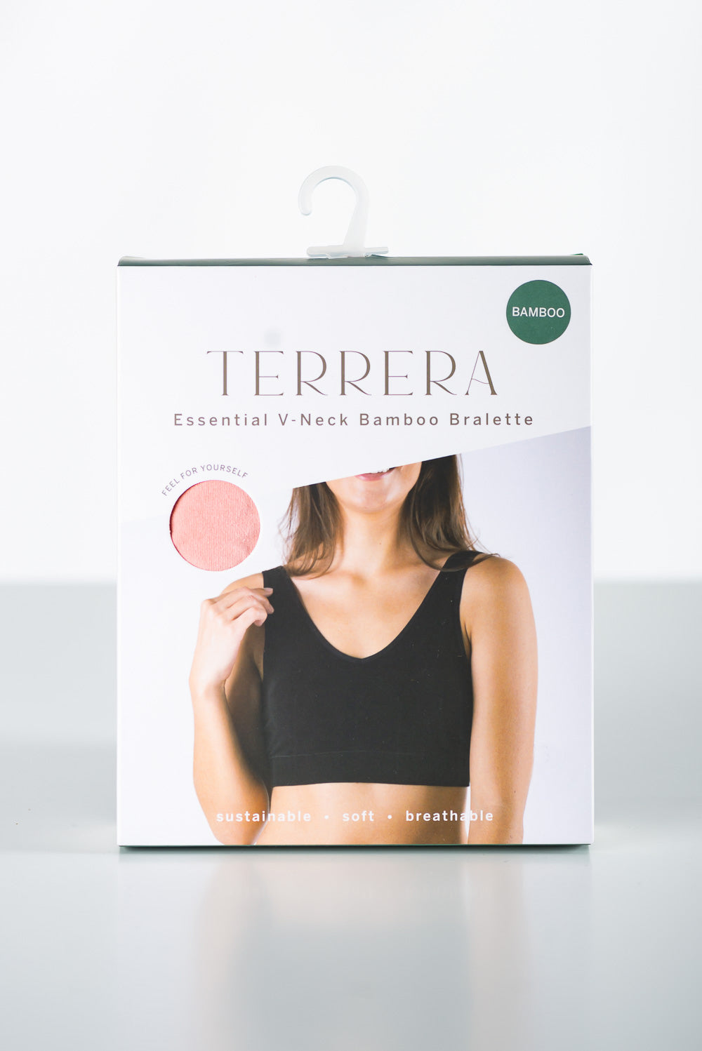 Essential V-Neck Bamboo Bralette - Pink - Terrera