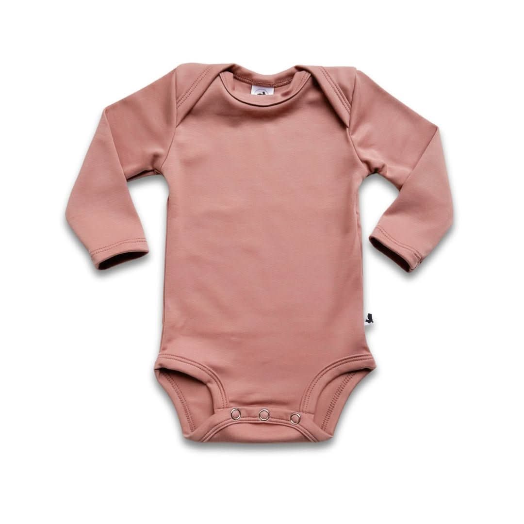 Baby Long-Sleeve Bamboo Bodysuit | Burnt Brick