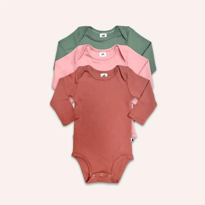 Baby Long-Sleeve Bamboo Bodysuit | Terracotta