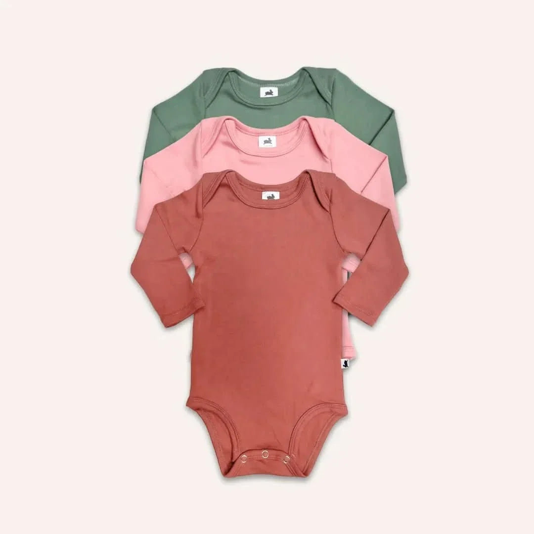 Baby Long-Sleeve Bamboo Bodysuit | Burnt Brick