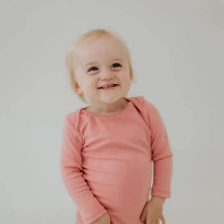 Baby Long-Sleeve Bamboo Bodysuit | Burnt Brick