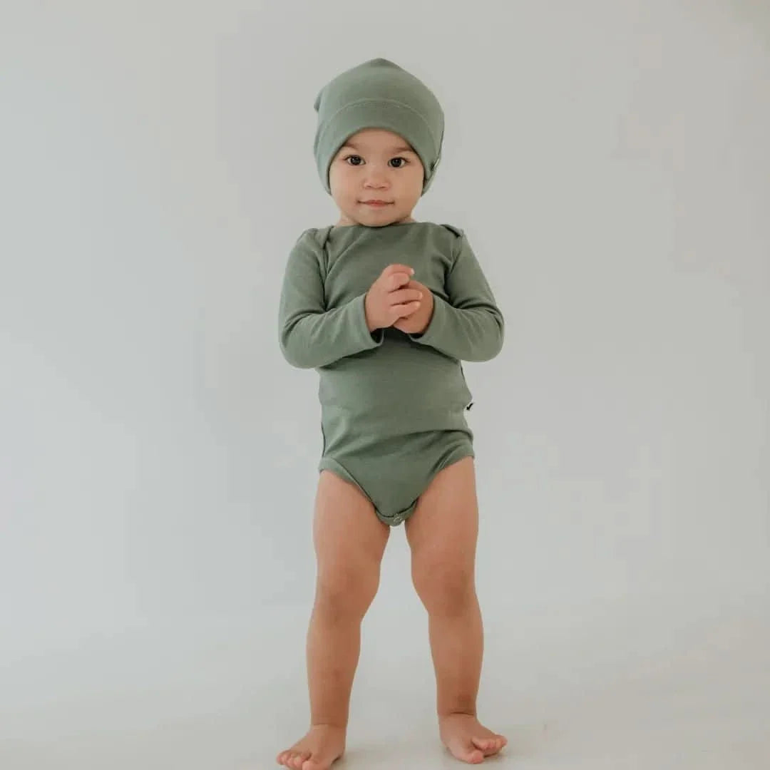 Baby Long-Sleeve Bamboo Bodysuit | Terracotta