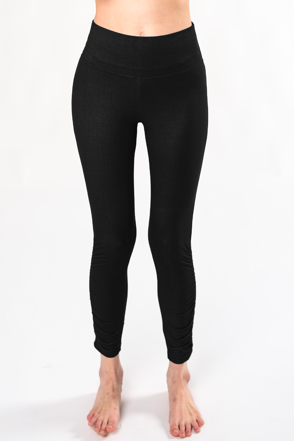 Kara Ruched Organic Cotton Jegging - Black Denim