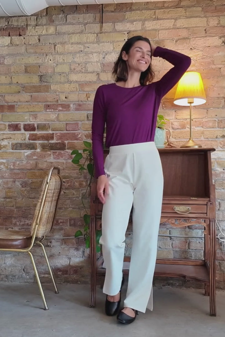 Georgia Crew Bamboo Long Sleeve - Italian Plum