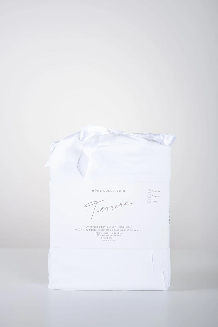 Bamboo Fitted Sheet - White - Terrera