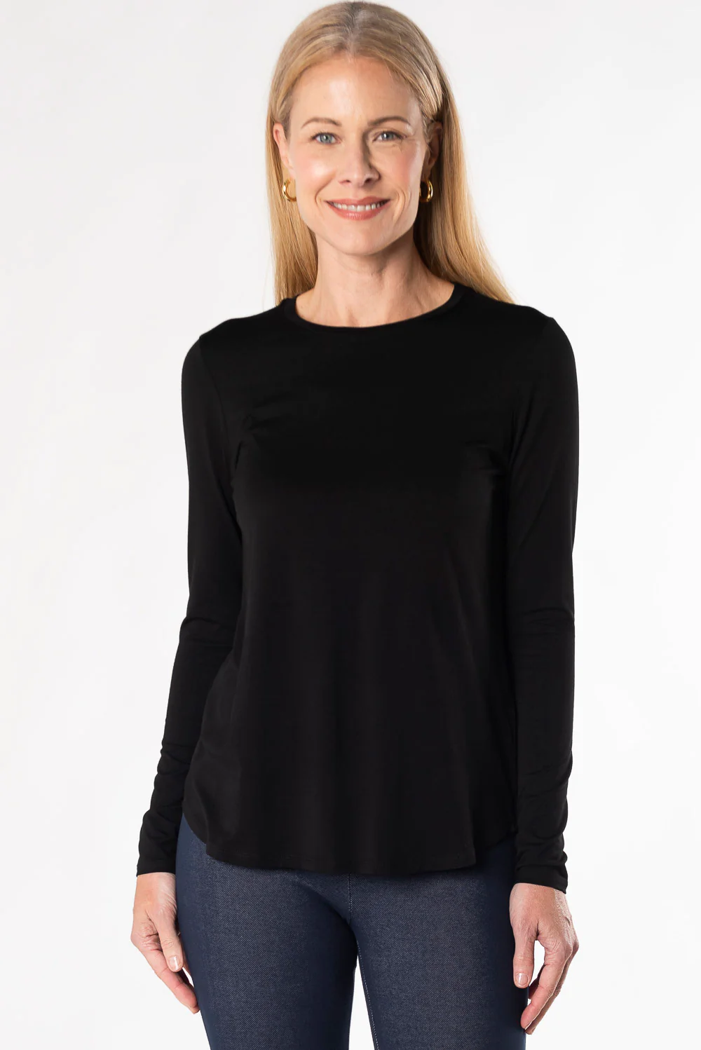 Georgia Crew Bamboo Long Sleeve – Black
