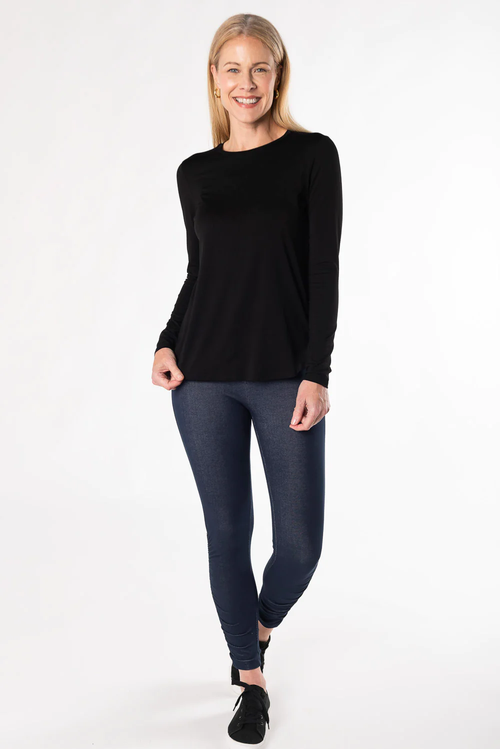 Georgia Crew Bamboo Long Sleeve – Black