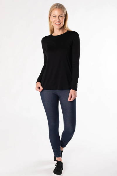 Georgia Crew Bamboo Long Sleeve – Black